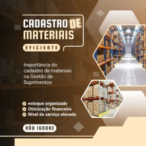 Cadastro de materiais a importância